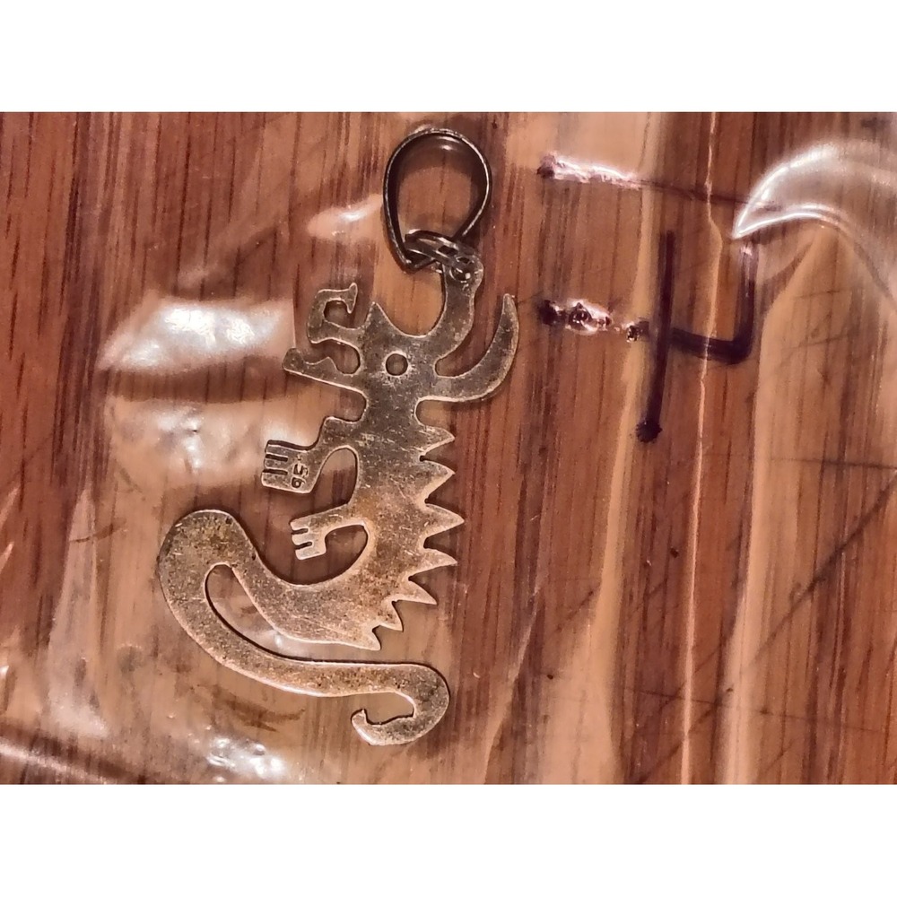 Sterling Silver Lizard Pendant Necklace Charm 925 Salamander Unisex Vintage